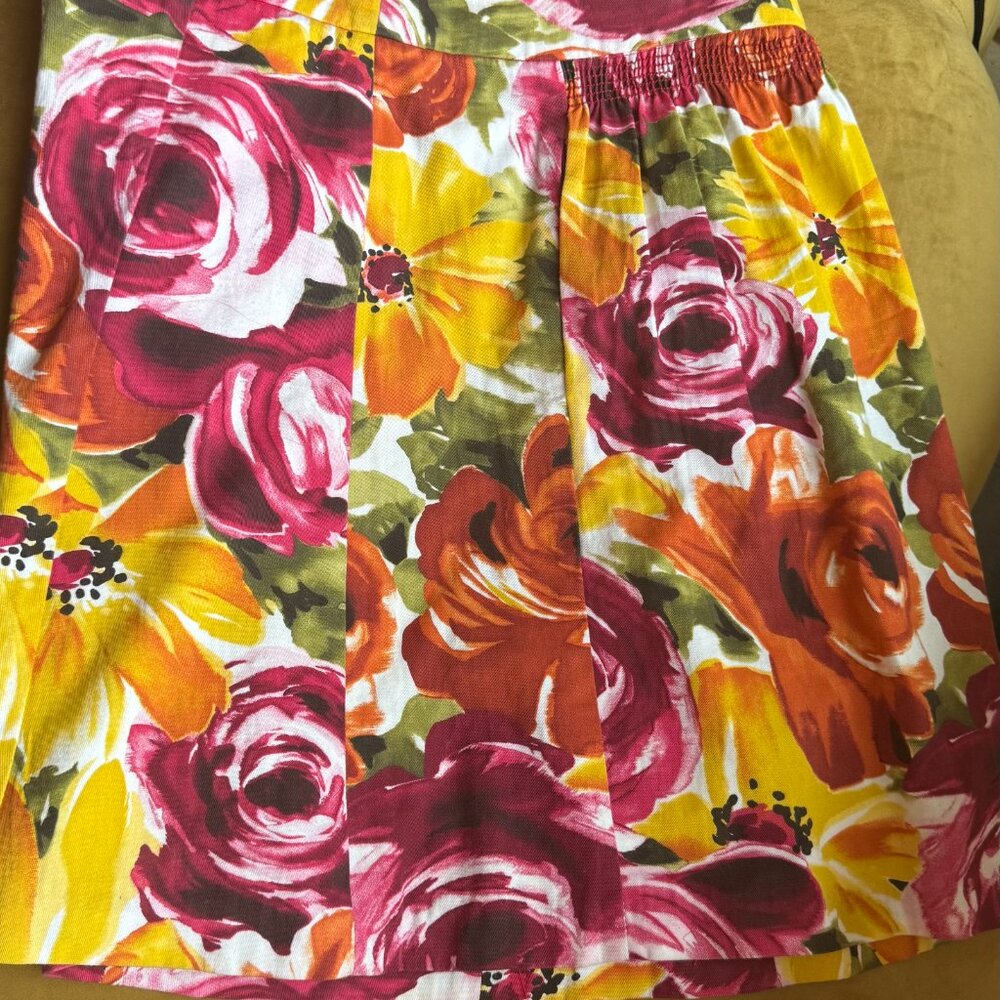 Floral Print Skirt size 0 Anthropologie Odille Cotton